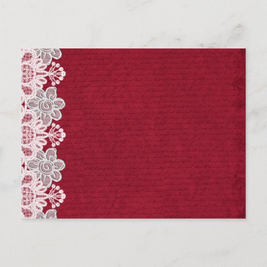 Faire-part de mariage Red Lace (Dos)