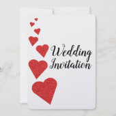 Faire-part de mariage Red Parties scintillant Hear (Devant)