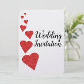 Faire-part de mariage Red Parties scintillant Hear (Debout devant)