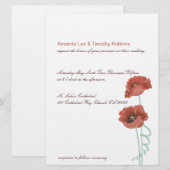 Faire-part de mariage Red Peonies (Devant / Derrière)