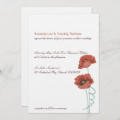 Faire-part de mariage Red Peonies (Devant / Derrière)