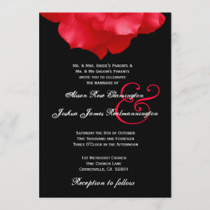 Faire-part de mariage RED Rose Petals F204