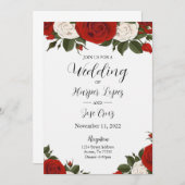 Faire-part de mariage Red Roses (Devant / Derrière)