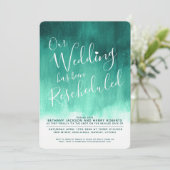 Faire-part de mariage rééchelonné Emerald green ar (Debout devant)