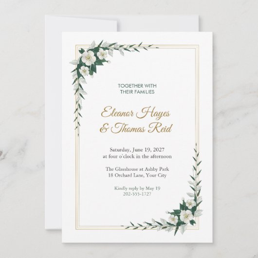 Faire-part de mariage Regency Threefold (Devant)