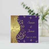 Faire-part de mariage--Remous foncés de pourpre et (Debout devant)