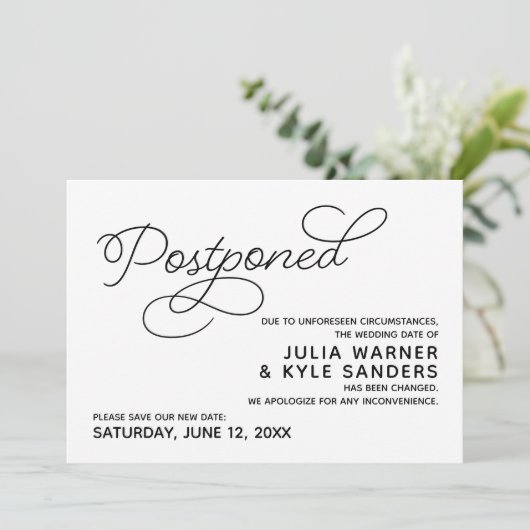 Faire-part de mariage reporté (Debout devant)