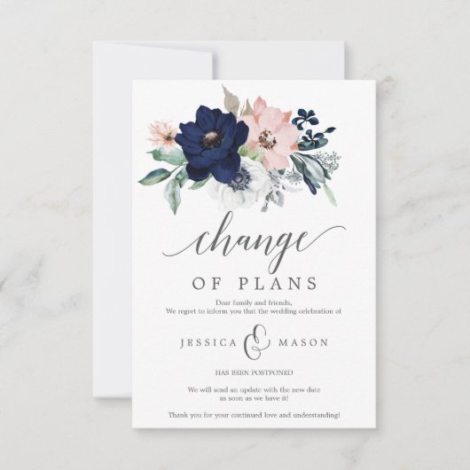 Faire-part de mariage reporté - Annulation (Devant)