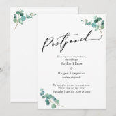 Faire-part de mariage reporté au Eucalyptus élégan (Devant / Derrière)