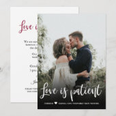 Faire-part de mariage reporté avec amour patient (Devant / Derrière)