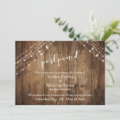 Faire-part de mariage reporté avec des lumières en (Debout devant)