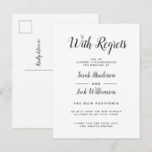 Faire-part de Mariage Reporté avec Regrets NB (Devant / Derrière)