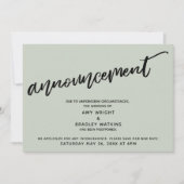 Faire-part de mariage reporté écrit à la main avec (Devant)