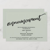 Faire-part de mariage reporté écrit à la main avec (Devant / Derrière)