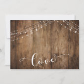 Faire-part de mariage reporté en bois rustique lum (Dos)