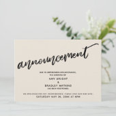 Faire-part de mariage reporté en crème (Debout devant)