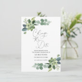 Faire-part de mariage reporté Eucalyptus (Debout devant)