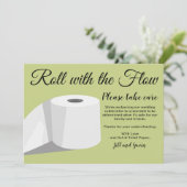 Faire-part de mariage reporté humour papier toilet (Debout devant)