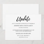 Faire-part de mariage reporté "Mise à jour" écritu (Devant / Derrière)