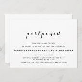 Faire-part de mariage reporté simple (Devant / Derrière)