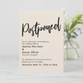 Faire-part de mariage reporté Simple Cream (Debout devant)