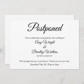 Faire-part de mariage reporté simple et élégant (Devant / Derrière)