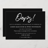Faire-part de mariage reporté typographie moderne (Devant / Derrière)