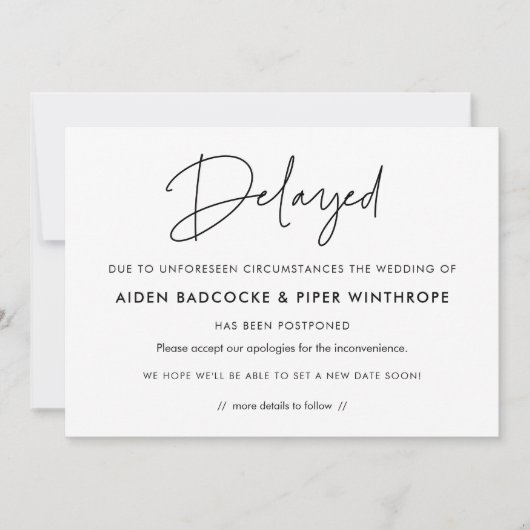 Faire-part de mariage retardé (Devant)