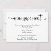 Faire-part de mariage retardé de calligraphie (Devant)