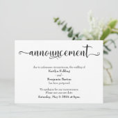 Faire-part de mariage retardé de calligraphie (Debout devant)