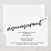 Faire-part de mariage retardé d'écriture moderne (Devant / Derrière)
