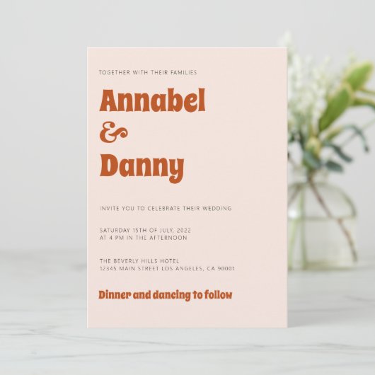 Faire-part de mariage rétro (Debout devant)