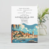 Faire-part de mariage rétro à Split en Croatie (Debout devant)
