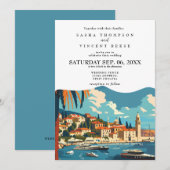 Faire-part de mariage rétro à Split en Croatie (Devant / Derrière)