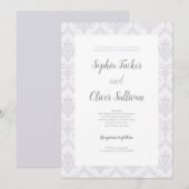 Faire-part de mariage rétro argent et blanc (Devant / Derrière)