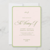 Faire-part de mariage rétro avec bordure à rayures (Devant)