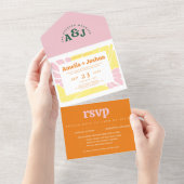 Faire-part de mariage rétro brillante et audacieus (Déchirure)