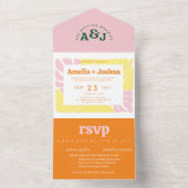 Faire-part de mariage rétro brillante et audacieus (À l'intérieur)