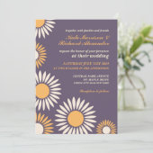 Faire-part de mariage rétro classique violet Tourn (Debout devant)