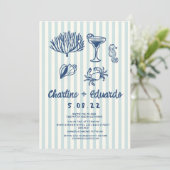 Faire-part de mariage rétro de la côte manuscrite (Debout devant)