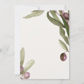 Faire-part de mariage rétro marine olive feuillage (Dos)