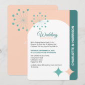 Faire-part de mariage rétro milieu du siècle moder (Devant / Derrière)