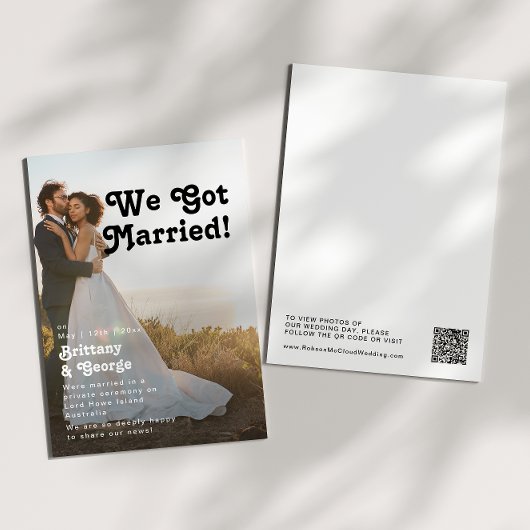 Faire-part de mariage rétro moderne pour fugue amo