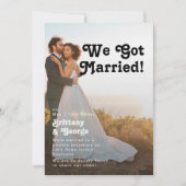 Faire-part de mariage rétro moderne pour un elopem (Devant)