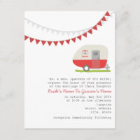 Faire-part de mariage Retro Red Trailer