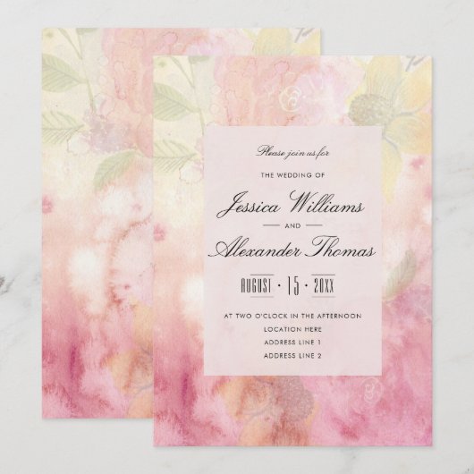 Faire-part de mariage Rêveur Romantique (Devant / Derrière)