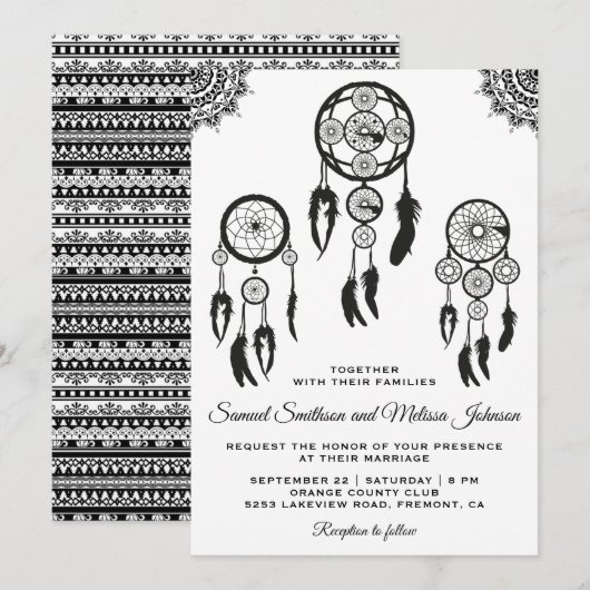 Faire-part de mariage rêveur tribal de receveur de (Devant / Derrière)