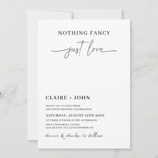 Faire-Part de Mariage Rien de Fantaisiste Juste de (Devant)