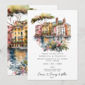 Faire-part de mariage Riviera italienne Portofino (Devant / Derrière)