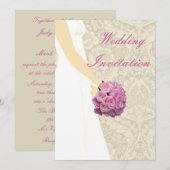 Faire-part de mariage Robe de mariée élégante (Devant / Derrière)